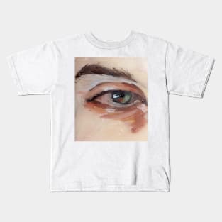 Green Eye Oil Painting Kids T-Shirt